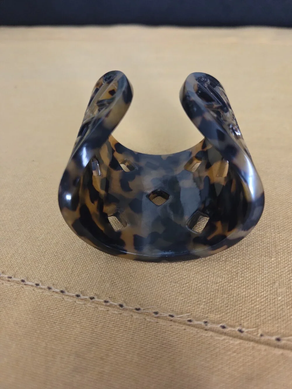 Tory Burch Tortoise Shell Pattern Resin Cuff Bracelet